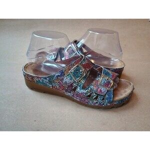 Flexus by Spring Step Delphis Sandal Sz 39  Navy Multi Color Women's